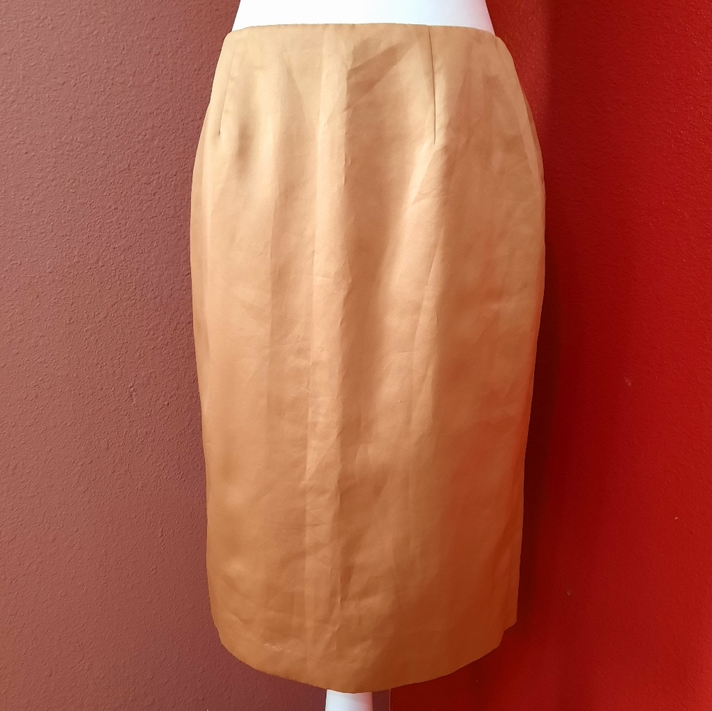 SPENSER JEREMY Gold Pencil Skirt